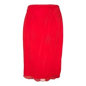 red y2k sparkly midi skirt medium